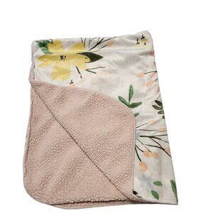 Cloud Island baby blanket pink sherpa floral flowers